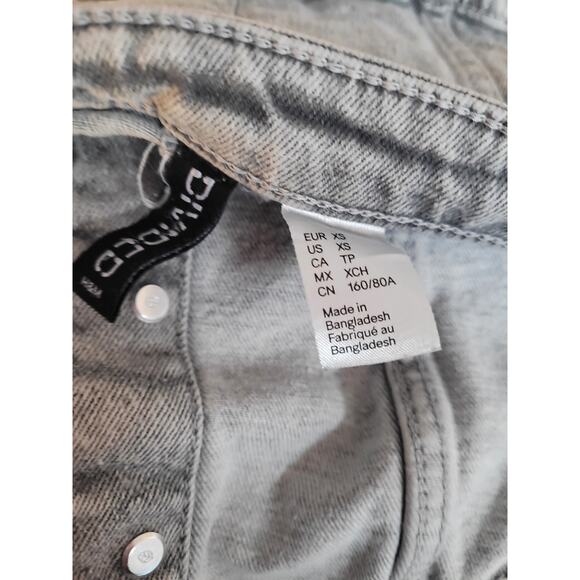 Divided Women's Gray Jean Button‎ Up Crop Strapless Top Size XS #17 - Picture 3 of 3